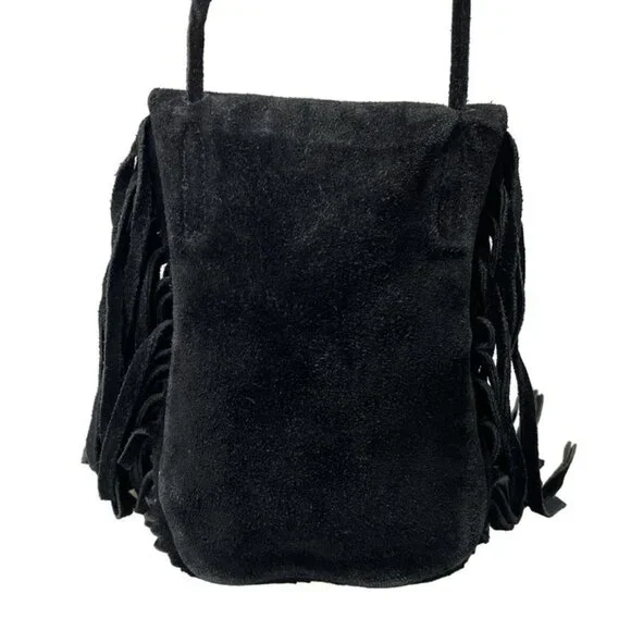 Saint Laurent Paris Shoulder Bag Anita Black Fringe - Picture 3 of 15